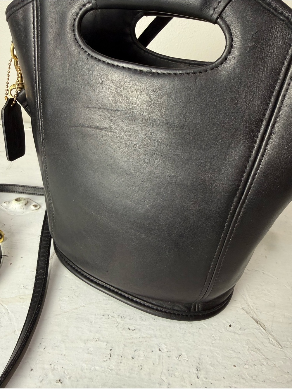 Vintage Coach Mini Shopper Bag Black Leather 9993 USA - Picture 6 of 10